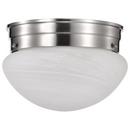 NUVO Brushed Nickel 60W 1-Light Medium Base Flush Mount Ceiling Light 