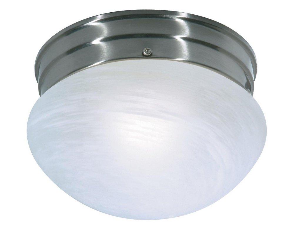 NUVO Brushed Nickel 60W 1-Light Medium Base Flush Mount Ceiling Light 