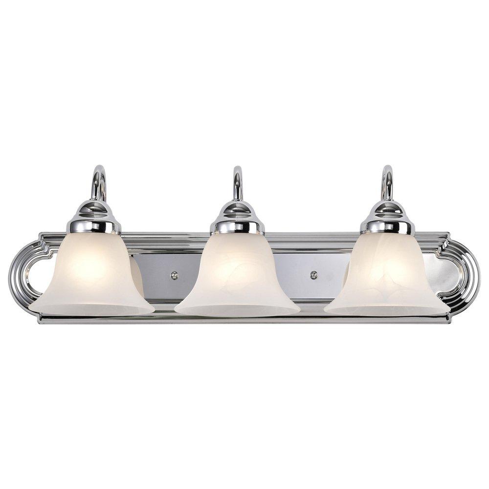 NUVO Polished Chrome 100W 3-Light A19 Medium Base Vanity 
