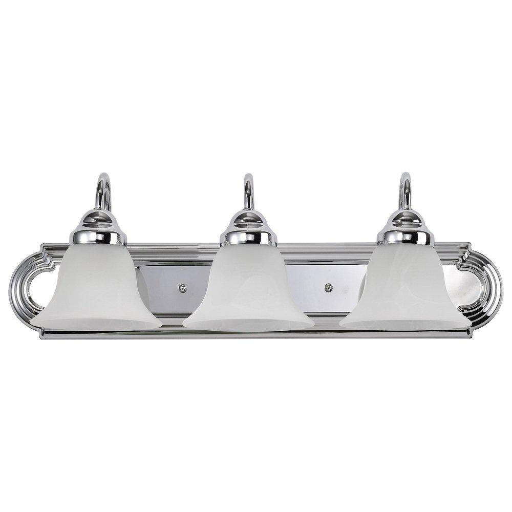NUVO Polished Chrome 100W 3-Light A19 Medium Base Vanity 