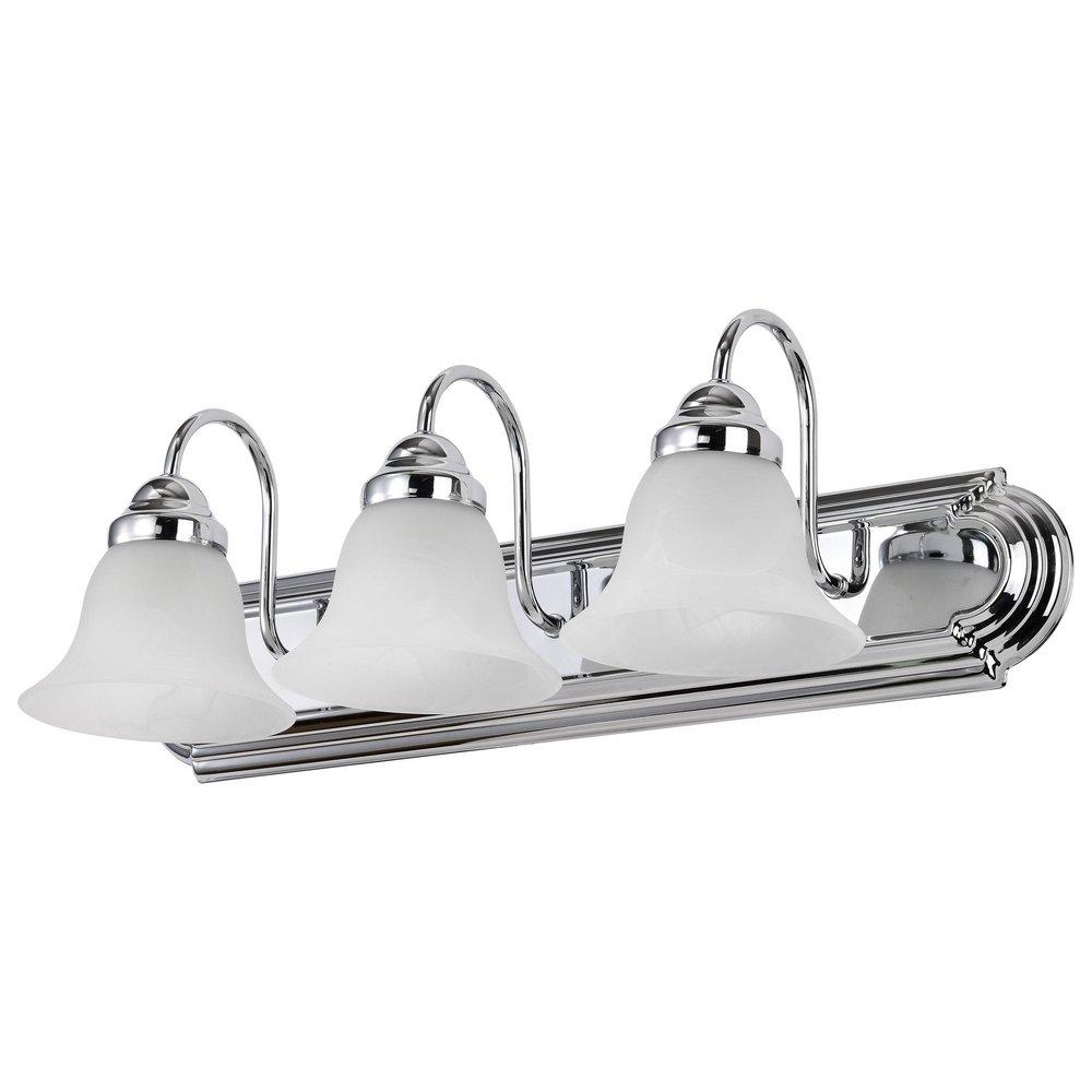 NUVO Polished Chrome 100W 3-Light A19 Medium Base Vanity 
