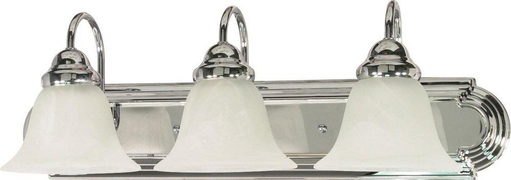 NUVO Polished Chrome 100W 3-Light A19 Medium Base Vanity 