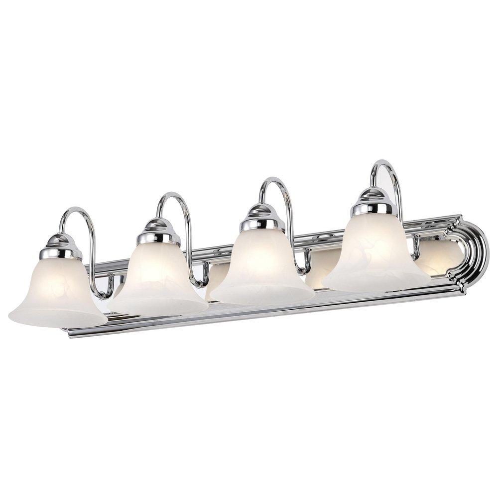 NUVO Polished Chrome 100W 4-Light A19 Medium Base Vanity 