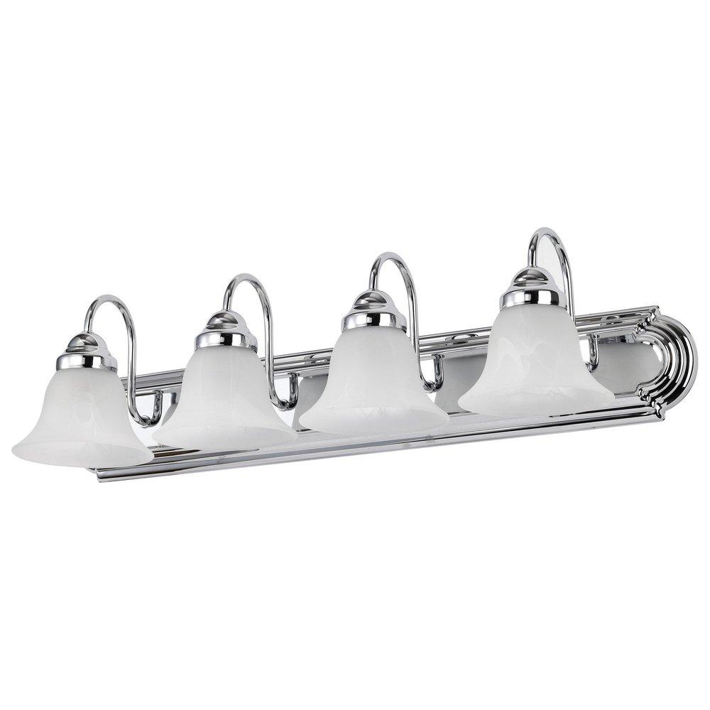 NUVO Polished Chrome 100W 4-Light A19 Medium Base Vanity 