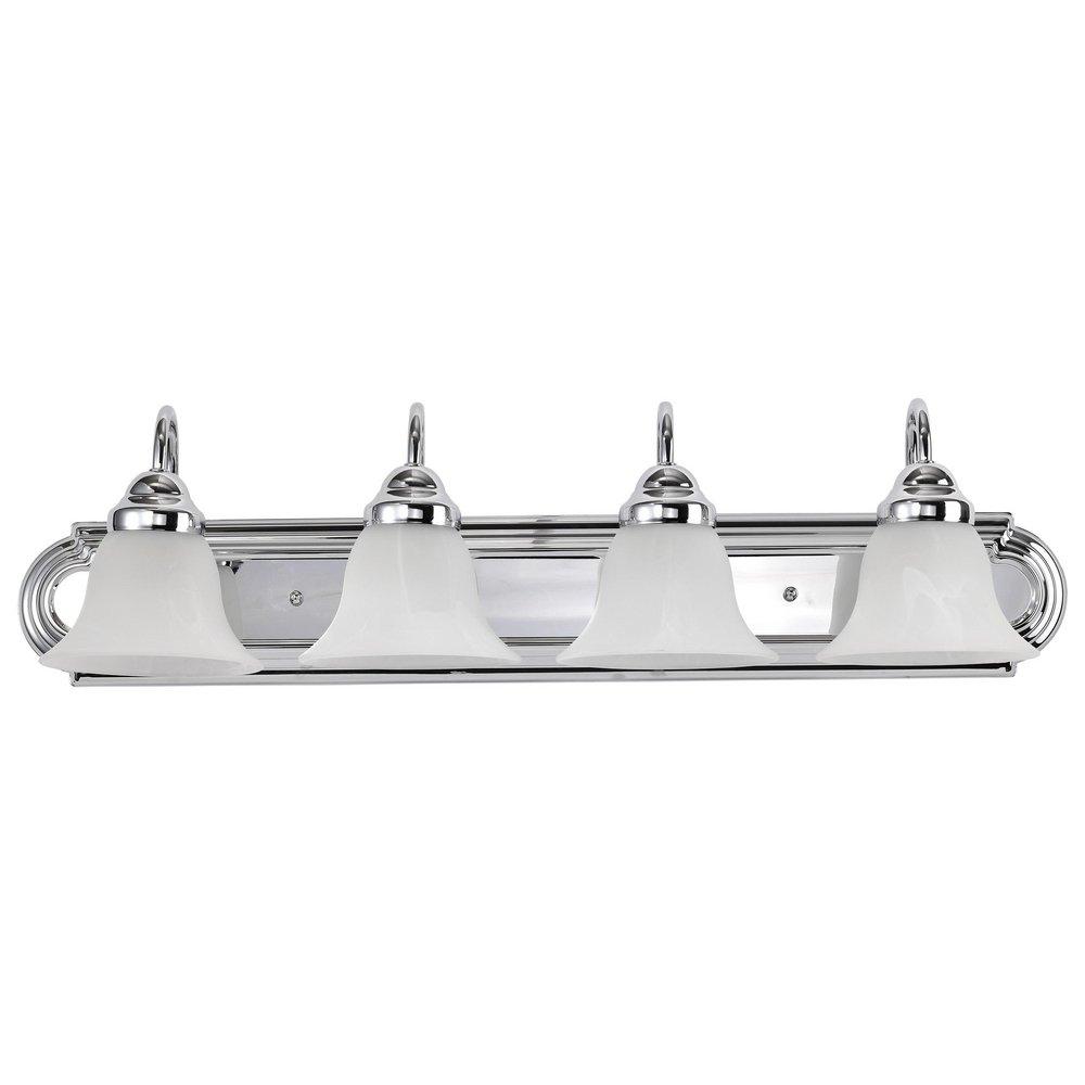 NUVO Polished Chrome 100W 4-Light A19 Medium Base Vanity 