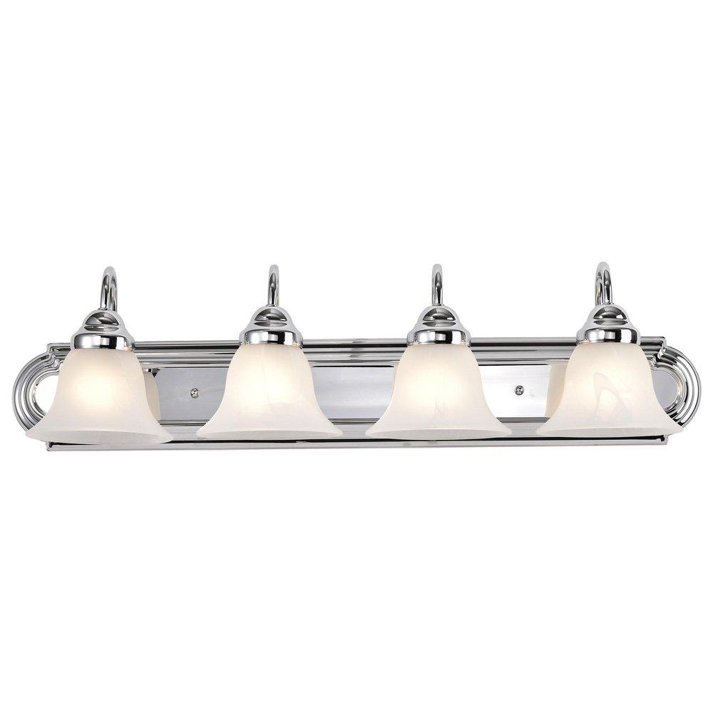 NUVO Polished Chrome 100W 4-Light A19 Medium Base Vanity 