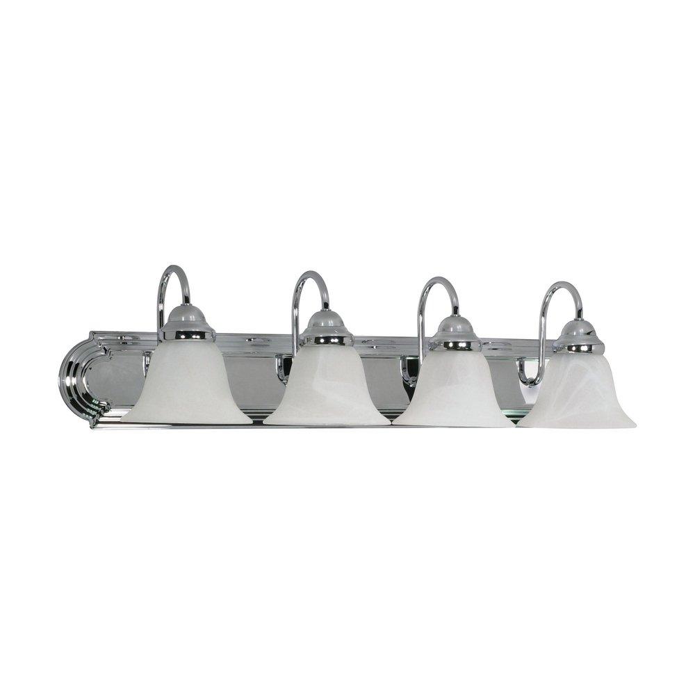 NUVO Polished Chrome 100W 4-Light A19 Medium Base Vanity 