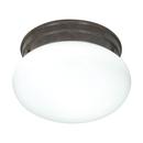 60W 1-Light Medium Base Flush Mount Ceiling Light in Olde Bronze