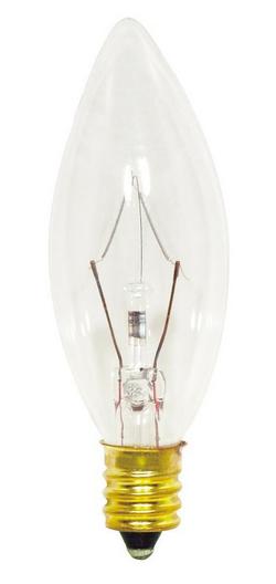 15W 3 in. B8 Incandescent Light Bulb with a Candelabra E-12 Base Dimmable