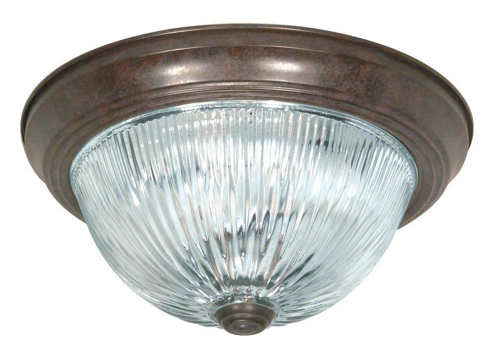 NUVO Old Bronze 11 in. 2-Light 60W Flush Mount Ceiling Fixture 