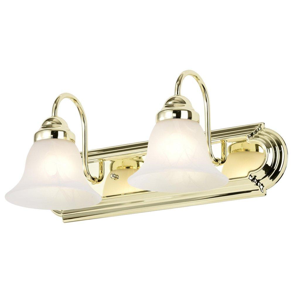 NUVO Polished Brass 100W 2-Light Vanity Fixture 