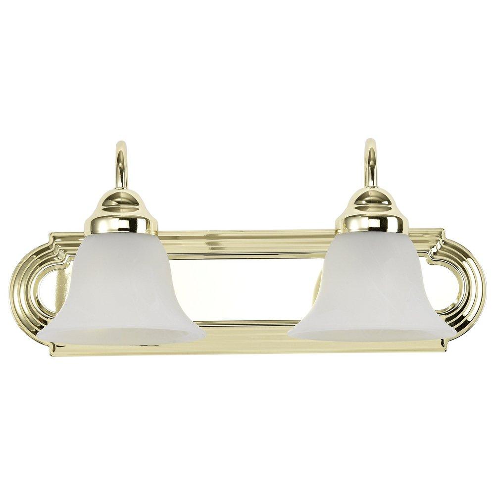 NUVO Polished Brass 100W 2-Light Vanity Fixture 