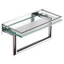 Ginger Polished Chrome 10 in. Brass and Glass Bathroom Shelf 