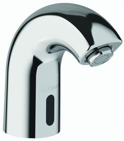 0.5 gpm Battery Powered Sensor Bathroom Sink Faucet with 4 in. Trim Plate & Back Check Tee in Polished Chrome
