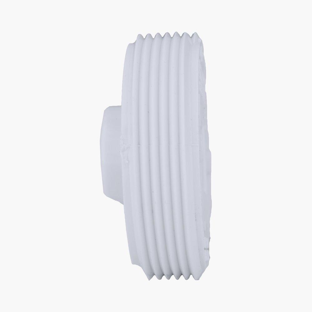 White PVC DWV Flush Cleanout Plug 