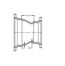 8 x 6 in. Mechanical Joint Large End Ductile Iron C153 Short Body Reducer