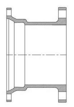 8 in. Mechanical Joint x Flared Ductile Iron C153 Short Body Adapter