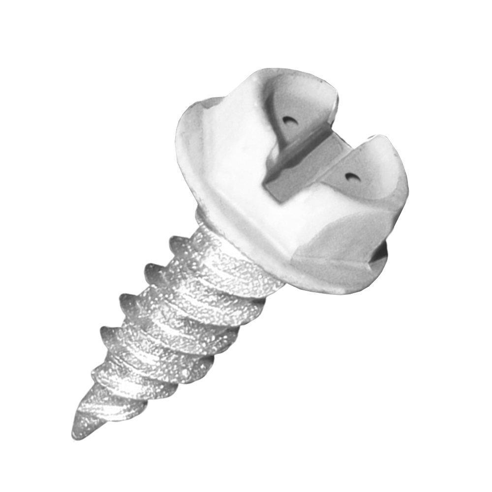 Malco White 8 mm Zinc Plated Hex Washer Head Self-Drilling & Tapping Screw 