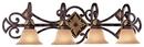 Metropolitan Golden Bronze 37 in. 400W 4-Light Medium E-26 Vanity Fixture with Salon Scavo Glass 