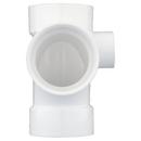 White PVC DWV Sanitary Tee with 2 