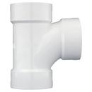 White PVC DWV Sanitary Tee with 2 
