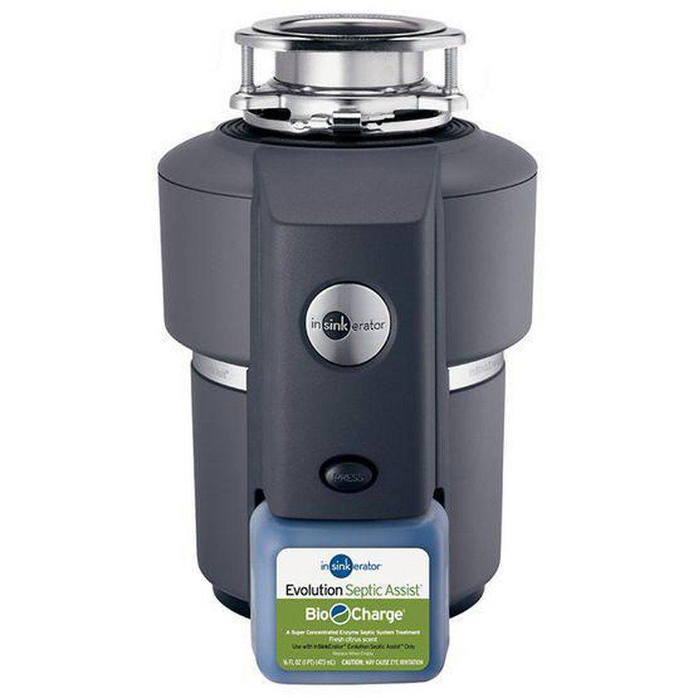 InSinkErator® Black Enamel/Grey Continuous Feed Garbage Disposal with SoundSeal Technology and Bio-Charge Septic Assist 
