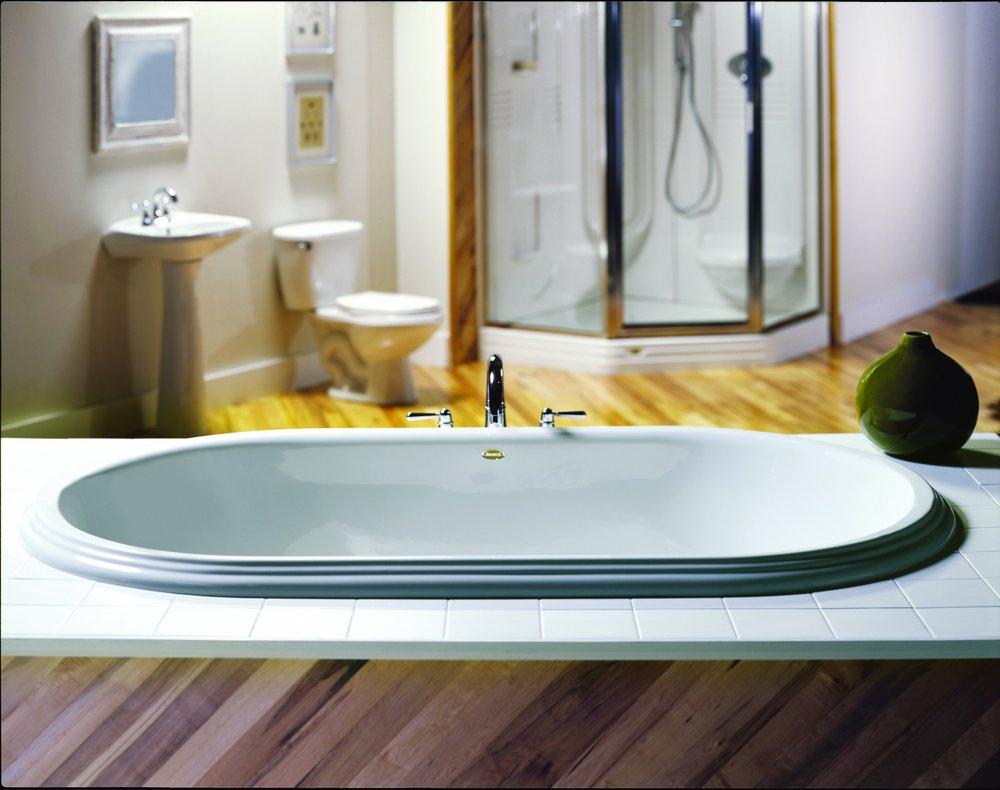 JACUZZI&reg; White 72 x 42 in. Whirlpool Drop-In Bathtub with Center Drain 