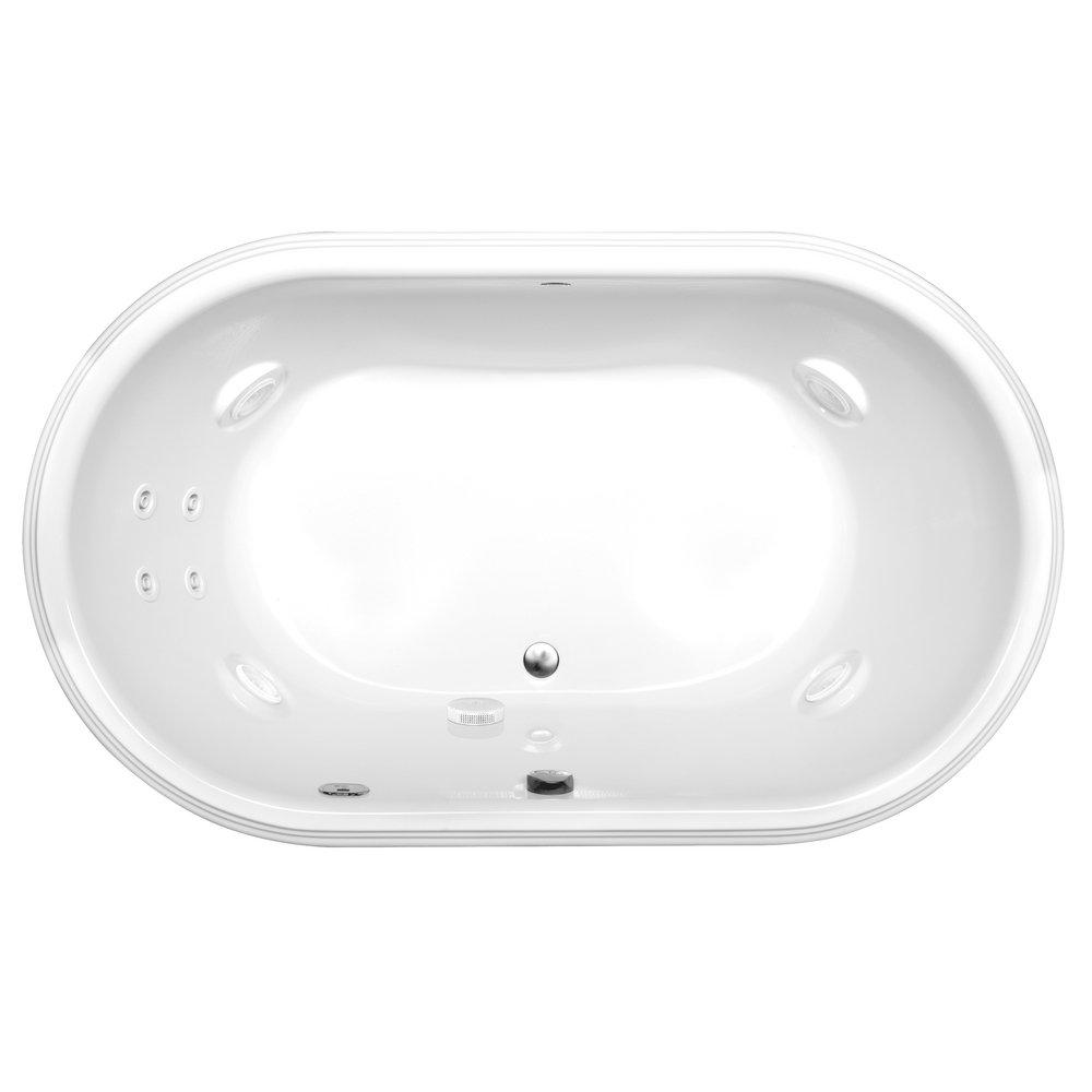 JACUZZI&reg; White 72 x 42 in. Whirlpool Drop-In Bathtub with Center Drain 