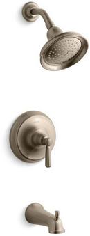 Pressure Balancing Bath and Shower Faucet Trim with Diverter Spout and Single Lever Handle in Vibrant Brushed Bronze (Less Valve)