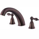 3-Hole Roman Tub Faucet Trim Kit with Double Lever Handle in Oil Rubbed Bronze