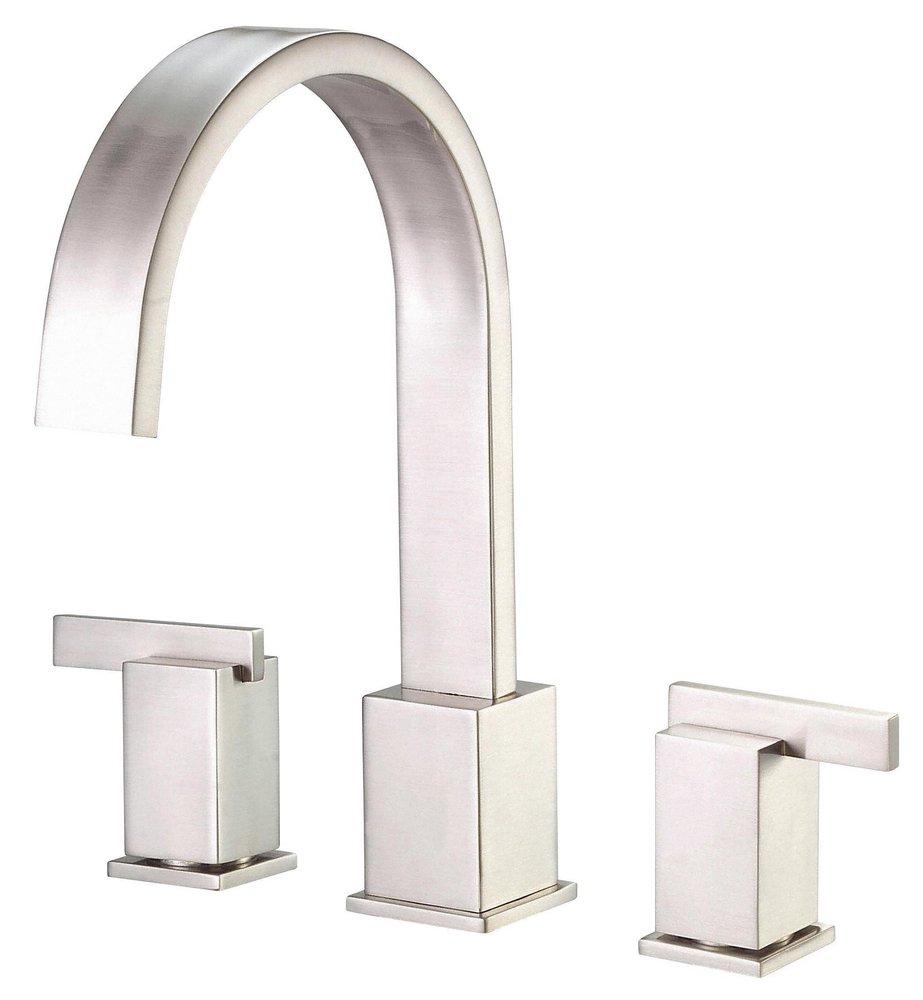 Gerber Plumbing Brushed Nickel 3-Hole Roman Tub Faucet with Double Lever Handle Brass Deckmount 