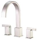 3-Hole Roman Tub Faucet with Double Lever Handle Brass Deckmount in Brushed Nickel