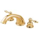 Roman Tub with Trim Kit with Double Lever Handle in Polished Brass