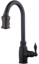 2.5 gpm Deckmount Kitchen Sink Faucet Pull-Down Spout 1/2 in. NPSM Connection with Single Lever Handle in Satin Black