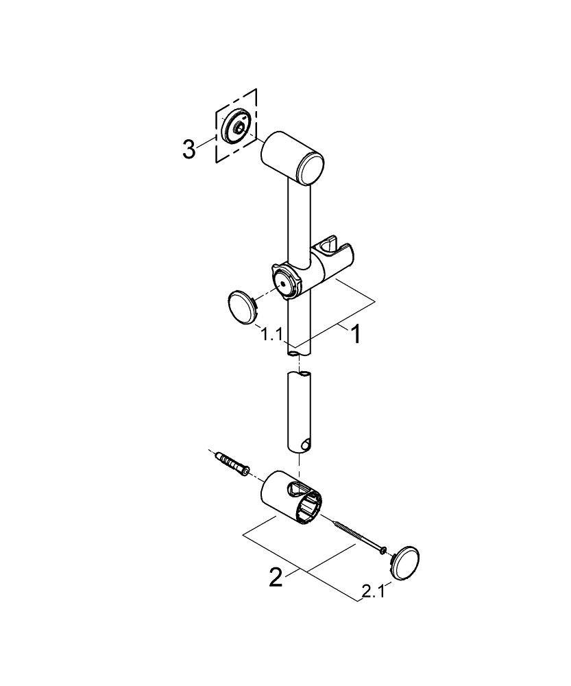GROHE StarLight&reg; Polished Chrome Shower Bar with Holder 