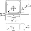 Elkay Buffed Satin 17 x 16 in. Stainless Steel complete Hand Wash Sink 