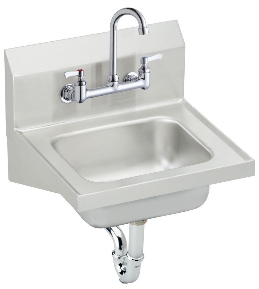 Elkay Buffed Satin 17 x 16 in. Stainless Steel complete Hand Wash Sink 