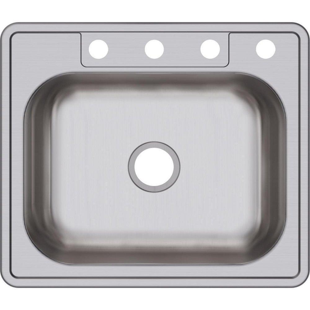 Dayton Satin 25 x 21-1/4 in. Stainless Steel Single Bowl Drop-in Kitchen Sink in Satin 