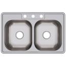 Dayton Satin 33 x 21-1/4 in. Stainless Steel Double Bowl Drop-in Kitchen Sink in Satin 