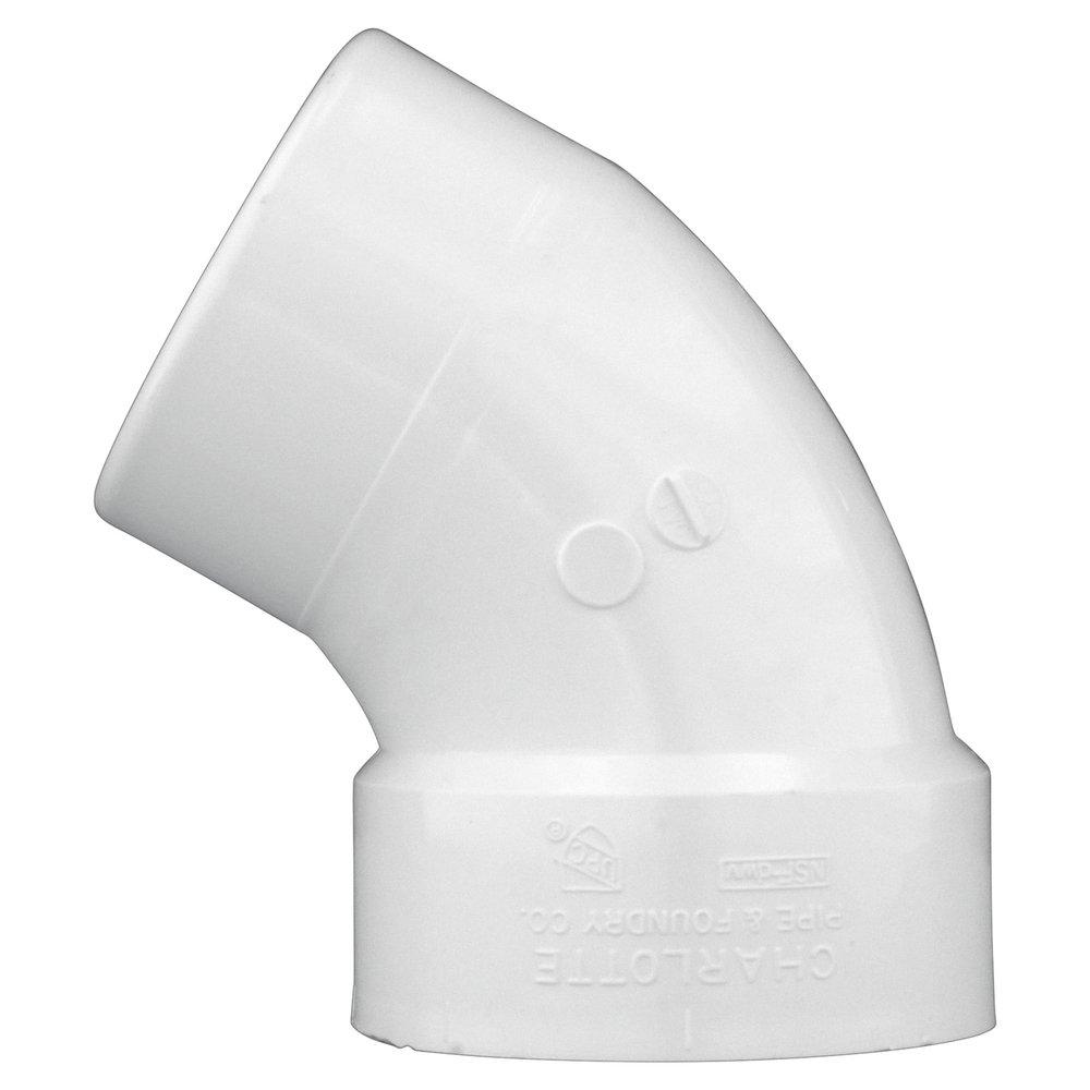 White PVC DWV 60&deg; Street Elbow 