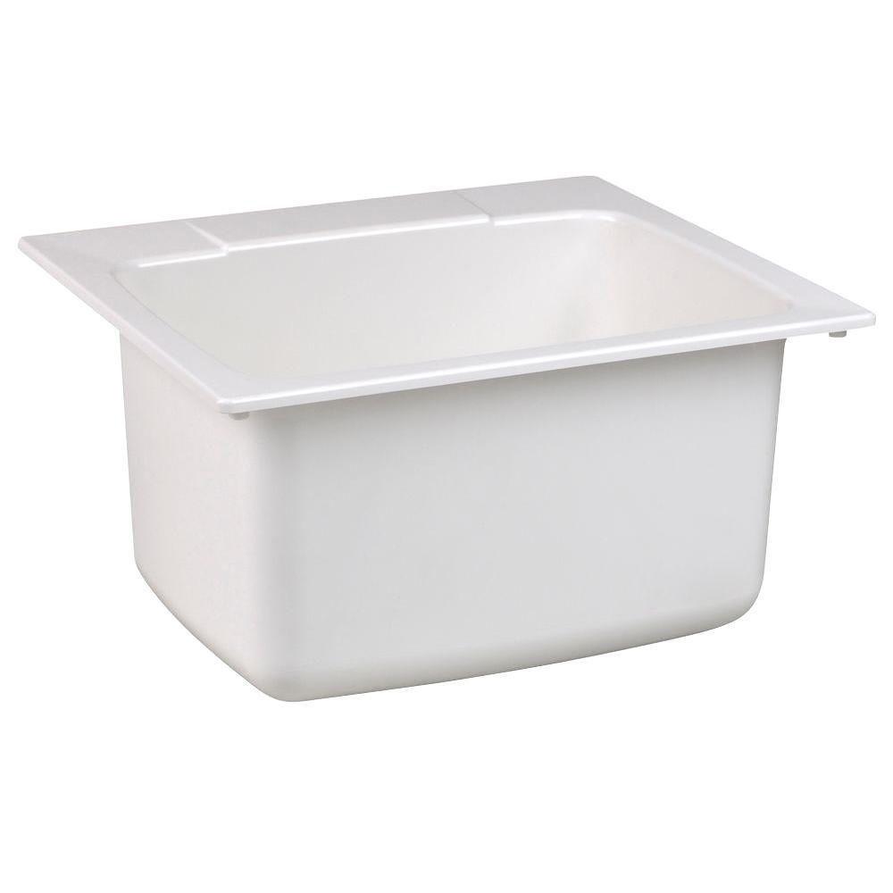 Florestone White Drop-In Utility Sink 