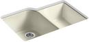 33 x 22 in. 4 Hole Cast Iron Double Bowl Undermount Kitchen Sink in Cane Sugar™