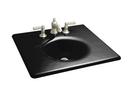 25-5/8 in. 3-Hole 1-Bowl Enameled Cast Iron Vanity Top Lavatory Sink in Black Black™