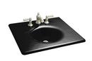 KOHLER Black Black&trade; 25-5/8 in. 3-Hole 1-Bowl Enameled Cast Iron Vanity Top Lavatory Sink 