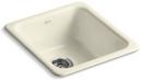 17 x 18-3/4 in. No Hole Cast Iron Single Bowl Dual Mount Kitchen Sink in Cane Sugar™