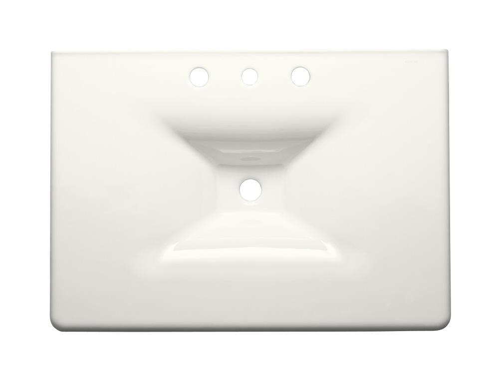 KOHLER White 31-5/8 in x 22-1/4 in Single Bowl Enameled Cast Iron Vanity Top 