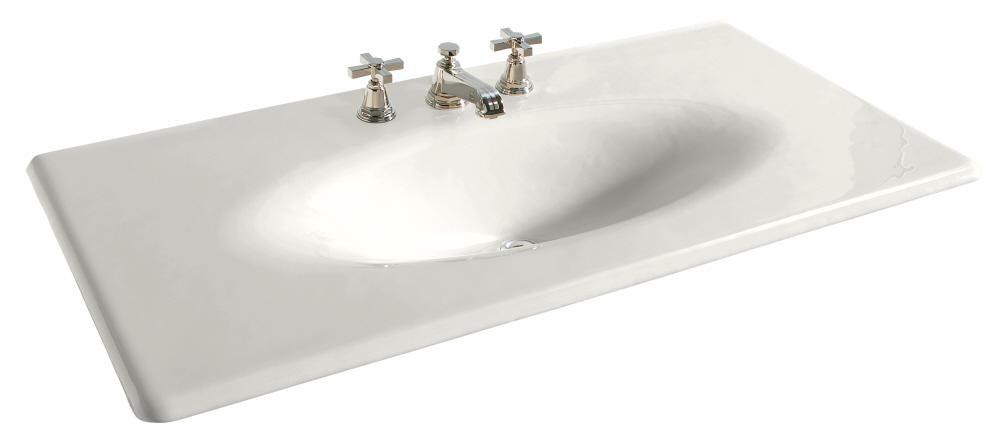 KOHLER White Vanity Top Bathroom Sink with Elongated Oval Basin 