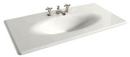 Vanity Top Bathroom Sink with Elongated Oval Basin in White