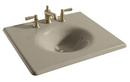 25-5/8 in. 3-Hole 1-Bowl Enameled Cast Iron Vanity Top Lavatory Sink in Sandbar