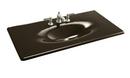 43-5/8 in. 3-Hole 1-Bowl Enameled Cast Iron Vanity Top Lavatory Sink in Black 'n Tan